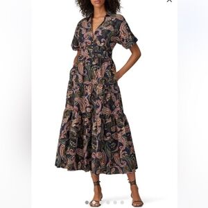 Nicholas Amina Navy Paisley Shirt Dress Size 4